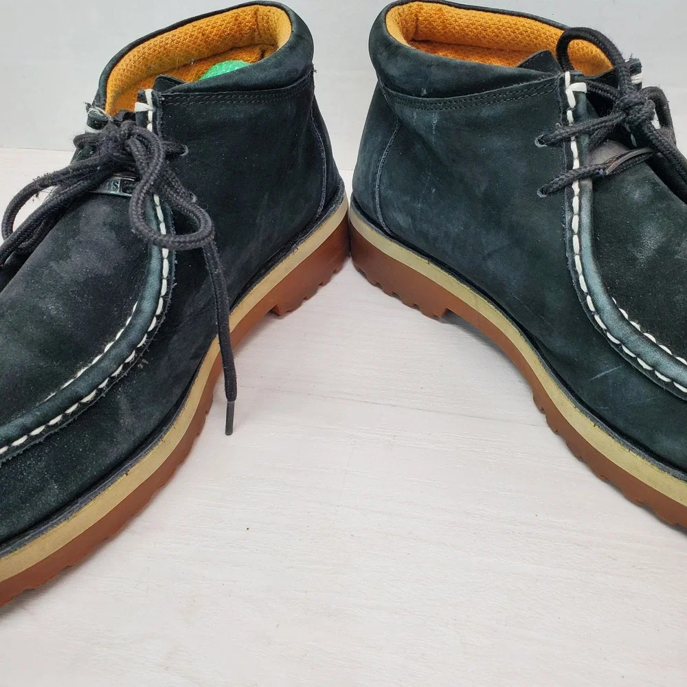Buffalino Boots Men's Black Suede Lace Up Chukka Style Ankle Boots Size 10